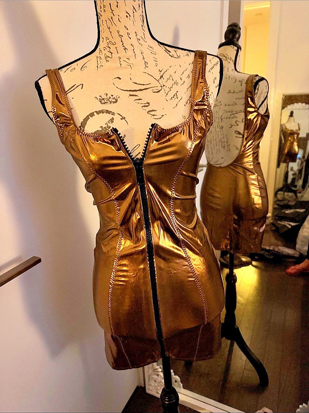 Lisa Marie Fernandez Metallic Mini Dress Gold Size Small Like New